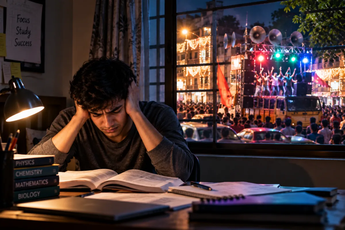 देर रात तक लाउडस्पीकर और DJ का शोर, छात्रों की पढ़ाई प्रभावित; 22 सितंबर को हाईकोर्ट में अंतिम बहस