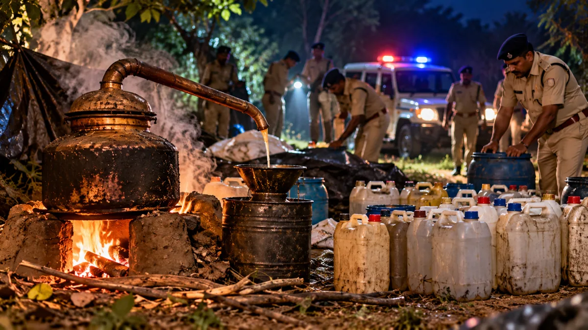 नीमच जिले में अवैध शराब पर पुलिस की कार्रवाई, 7 थाना क्षेत्रों में 8 गिरफ्तार: 41 लीटर शराब जब्त