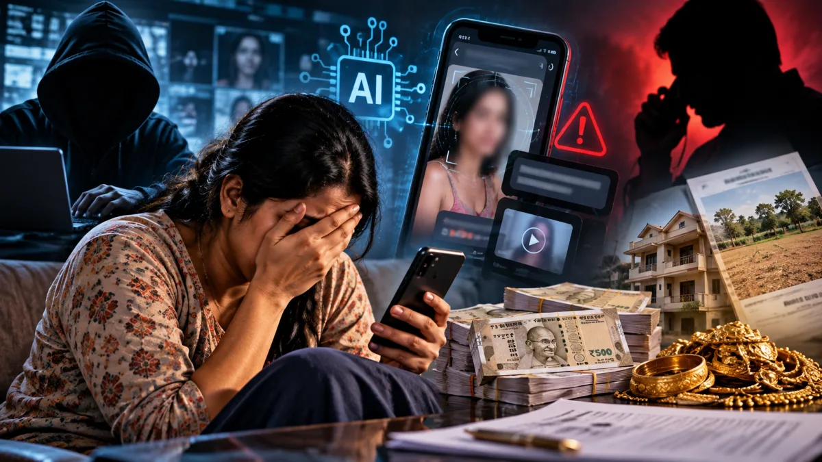 AI ब्लैकमेलिंग का शिकार हुई महिला, 50 लाख की ठगी; जमीन की रकम और सोने के जेवर भी गंवाए